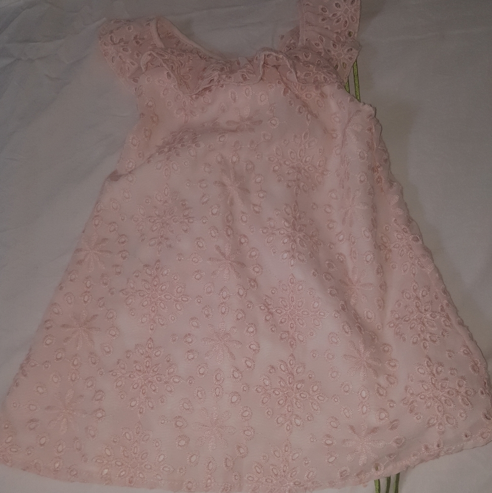 Pink eyelet baby girl sundress
